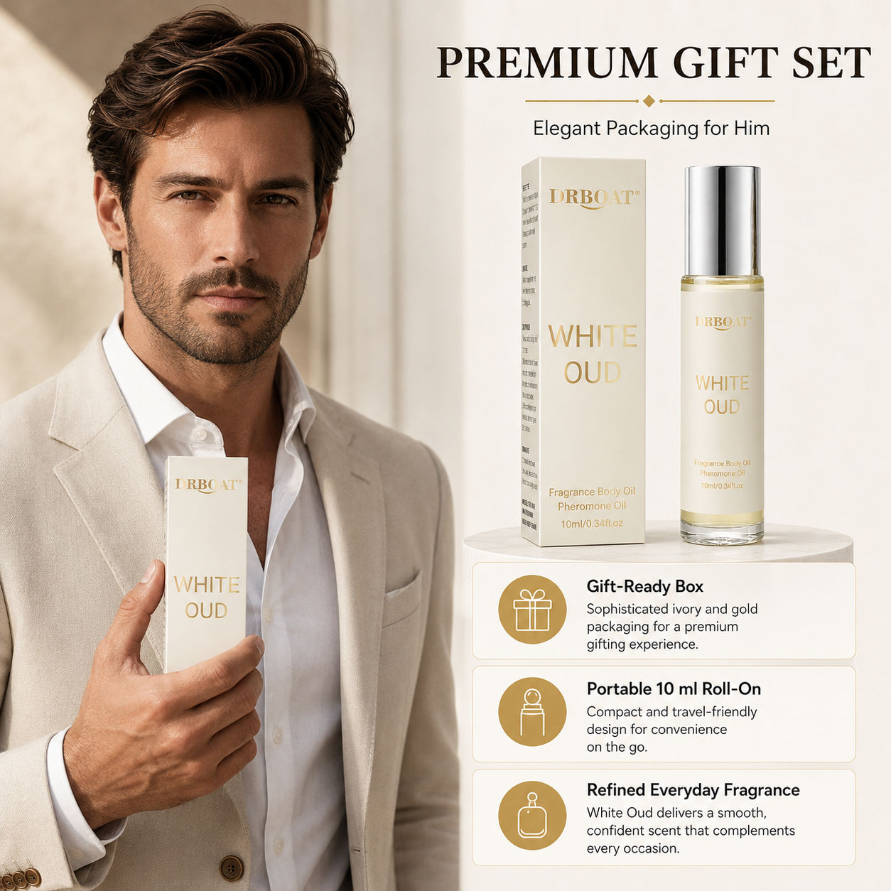 Perfume Alcohol Fragrance - Profumo Roll-on da Uomo, Fragranza Fresca